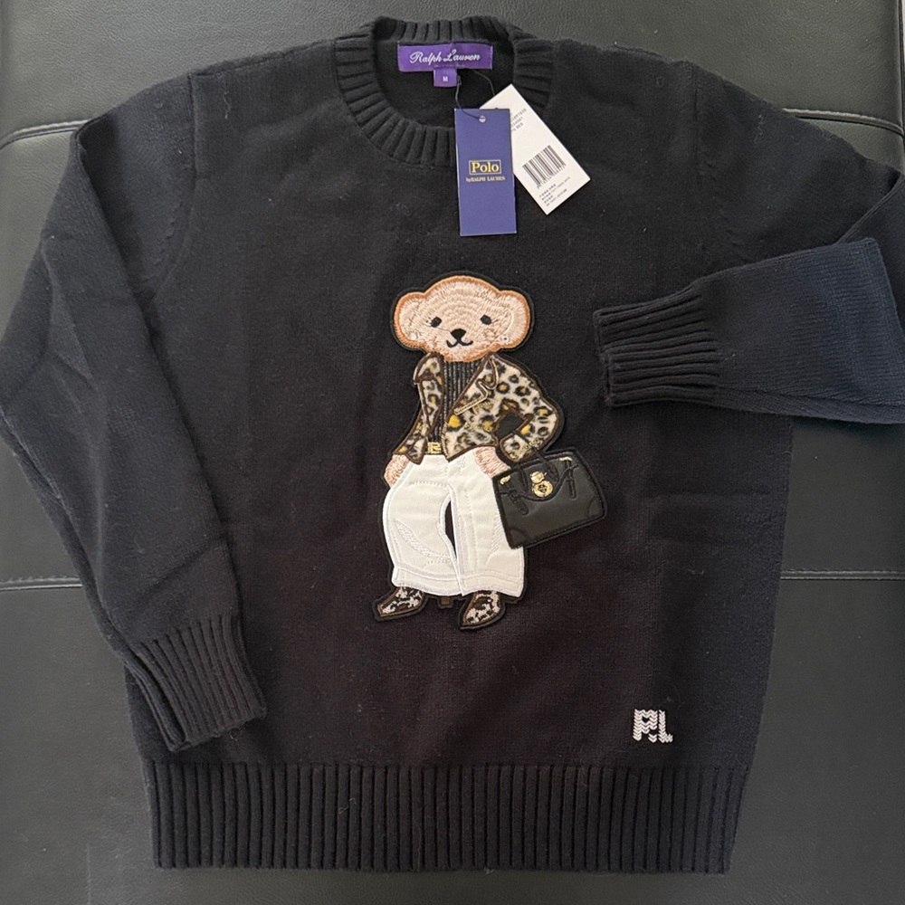 Polo by Ralph Lauren Navy Sweater with Bear Motif
